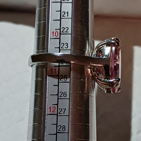 NWOT Large Pink Sapphire Statement Cocktail Ring Size 10.75 - Picture 14 of 15